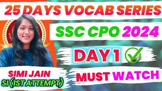 Vocabulary Series for CPOCGL 2024SI Simi Jainimp vocab for examsvocab rwacpoenglishviralcgl [upl. by Einahpats854]