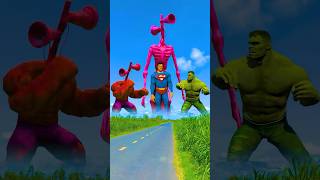 hulk super man siren head hulk together destroy siren head to save spider manshorts [upl. by Dnaltiac]