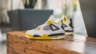 Air Jordan 4 Retro quotVivid Sulfurquot Review amp OnFeet [upl. by Lubow]