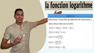 fonction logarithme 2 bac exercices corrigés  domaine de définition des fonctions logarithmes [upl. by Kevon]