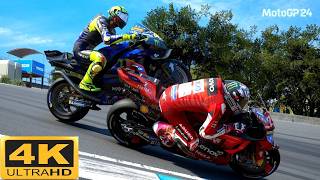 Motogp gameplay 2024 Pc 4k Experience Valentino Rossis Aggressive Racing At Laguna Seca [upl. by Eimareg]