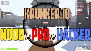 Krunkerio  NOOB vs PRO vs HACKER in Krunkerio Unlimited AmmoESPAimbotNo RecoilWall Hack [upl. by Atinad4]