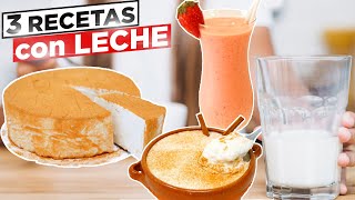 3 RECETAS con LECHE fáciles deliciosas y sorprendentes 😍🥛 Recetas sencillas y cremosas  86 [upl. by Odrautse961]