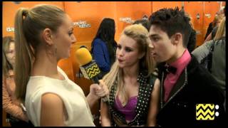 AfterBuzz TV Interviews Roshon Fegan amp Chelsie Hightower  DWTS April 9th 2012 [upl. by Neural]