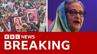 Bangladesh PM resigns and flees country as protesters storm palace  BBC News [upl. by Yerkovich890]