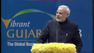 Shri Narendra Modis speech during the valedictory ceremony of Vibrant Gujarat Global Summit 2013 [upl. by Nilhtac869]