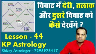 Lesson KP Astrology  44  Late marriage  delay marriage or divorce [upl. by Lowell760]