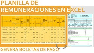 Planilla de remuneraciones y boletas de pago en Excel [upl. by Niajneb]