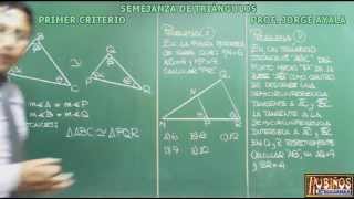 SEMEJANZA DE TRIANGULOS PRIMER CRITERIO [upl. by Elatnahs]