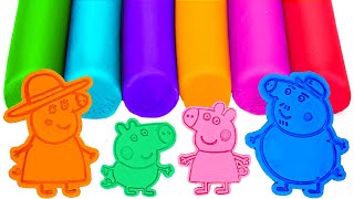 Create Peppa Pig Family with Play Doh Molds  Learn Colors  Best Preschool Toddler Learning Videos [upl. by Noirb]