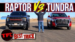 This First EVER Toyota Tundra Drag Race Against The Ford Raptor Is Epic — Which Truck Is Quickest [upl. by Ursi]