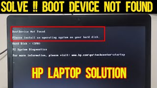 How to Fix Boot Device Not Found Hard Disk Error  HP Laptop  The Knowledge Hub [upl. by Arag]