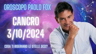 Cancro ♋️ LOroscopo di Paolo Fox  3 Ottobre 2024  Luna storta e complicazioni varie [upl. by Ellehc769]