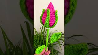 Boton de rosa y rosa 🌹 💕🥰 crochet hechoamano flores diy diycrochet crochetpatterns rosas [upl. by Malca]