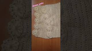 Simple and easy floral border socks making 12 🧦 for ladies shorts crochet beautiful socks yarn [upl. by Linell247]