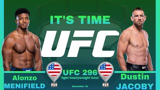 Alonzo MENIFIELD vs Dustin JACOBY UFC 296 Full FIGHT [upl. by Illah]