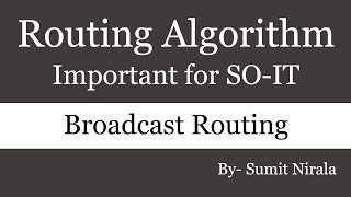 Broadcast Routing Algorithm [upl. by Amatruda233]