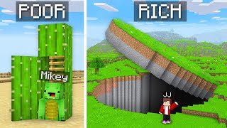 Mikey POOR Secret Base vs JJ RICH Secret House Battle in Minecraft  Maizen [upl. by Bella767]