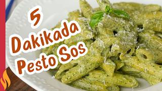 5 DAKİKADA PESTO SOS TARİFİ ✅ Pesto Soslu Makarna Nasıl Yapılır 😋 [upl. by Painter530]