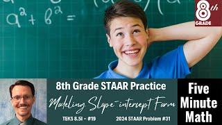 8th Grade STAAR Practice Modeling Slopeintercept Form 85I  19 [upl. by Moore]