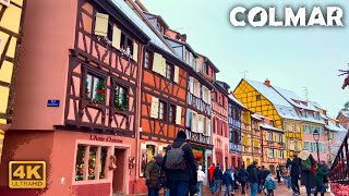 Walking Tour Colmar France Winter Christmas Market  4K [upl. by Attenohs]