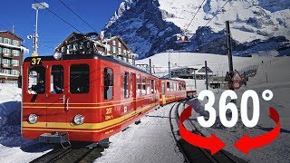 Fahre mit der Jungfraubahn zum höchsten Bahnhof Europas I 360GradVideo [upl. by Onitnevuj]