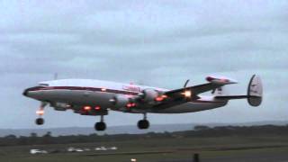 Qantas Connie Super Constellation Takeoff with flames 1080p HD [upl. by Allegna944]