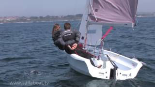 How to Sail  How to tack turn around a two person sailboat [upl. by Marta]