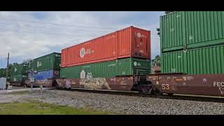 NS 282 Intermodal Taylors SC wConrail Heritage Unit leading [upl. by Nie]