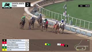 La Paloma Blanca wins Race 2 on Saturday February 24 at Santa Anita Park [upl. by Dumah]