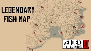 Red Dead Redemption 2  Legendary Fish Map Made Easy Plus Locations [upl. by Kuhlman]