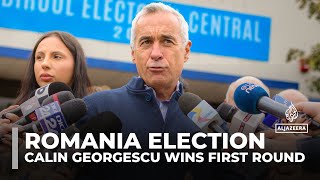 Calin Georgescu takes shock lead in Romania’s presidential election [upl. by Airdnax]