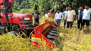 New reaper binder machine testing video  Harvester  Reaper binder testing video  New Reappear [upl. by Trow]