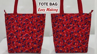 How to make Reusable Cloth Bags at home  Tote bag sewing tutorial  How to make Tote bag  DIY BAGS [upl. by Nnayt]