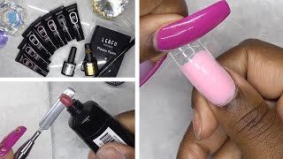 DIY Testing a Polygel Nail Kit from Amazon Prime  Leafu by Modelones [upl. by Haraf]