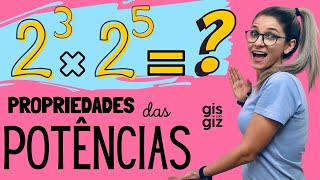 POTÊNCIAS e PROPRIEDADES das potências  Matemática Básica  \Prof Gis [upl. by Mozes]