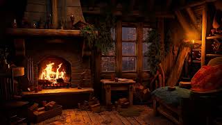 🌧️ Cozy Nights by the Fire  Autumn Rain amp Fireplace Ambience for Sleep Relaxation and Focus 🍁🔥 [upl. by Bromleigh]