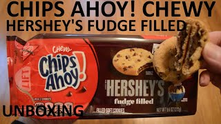 Unboxing Chips Ahoy Chewy Hersheys Fudge Filled Soft Cookies [upl. by Reviel]