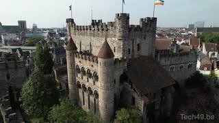 Gravensteen Castle of the Counts Gent Belgium  4K Cinematic Drone  Extended Version [upl. by Legnaros]