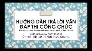 HƯỚNG DẪN PHỎNG VẤN XÉT TUYỂN CÔNG CHỨC [upl. by Chancellor]