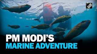 Glimpses of PM Modi’s adventurous visit to Lakshadweep [upl. by Tilla]