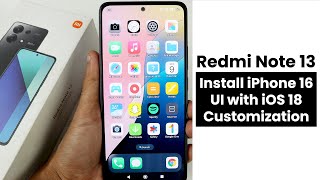 Install iPhone 16 UI In Redmi Note 13  iOS Customization [upl. by Ellennod]