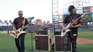 Kirk amp James Perform the National Anthem 2017 Metallica Night w the SF Giants [upl. by Eniamerej]