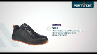 Portwest FC09  Portwest Compositelite Perforated Safety Trainer S1P  EN [upl. by Chloras223]