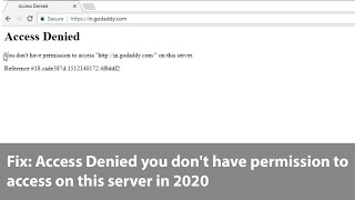 Fix Access Denied you dont have permission to access on this server [upl. by Ytiak]