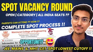 MHT CET 2024 🚨 SPOT Institutional Rounds Updates  Walchand Sangli College  SPOT Vacancy Round [upl. by Nwahsal]