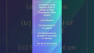 Judgment CPC 29 Statement Order Decree AIBE IV 2012 all india bar examination [upl. by Cilo]