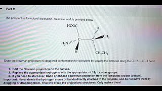 The perspective formula of isoleucine an amino acid provided below HOOC CH CCH3 Draw the Newman pr [upl. by Sousa]