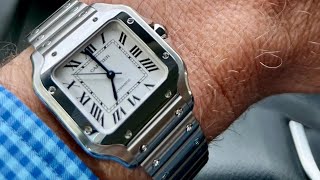 2023 Santos de Cartier Medium on Larger Wrist Review [upl. by Ilke]