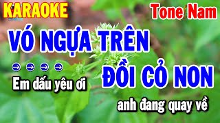 Vó Ngựa Trên Đồi Cỏ Non Karaoke Tone Nam Nhạc Sống Cha Cha  Karaoke Thanh Hải [upl. by Sigfrid]